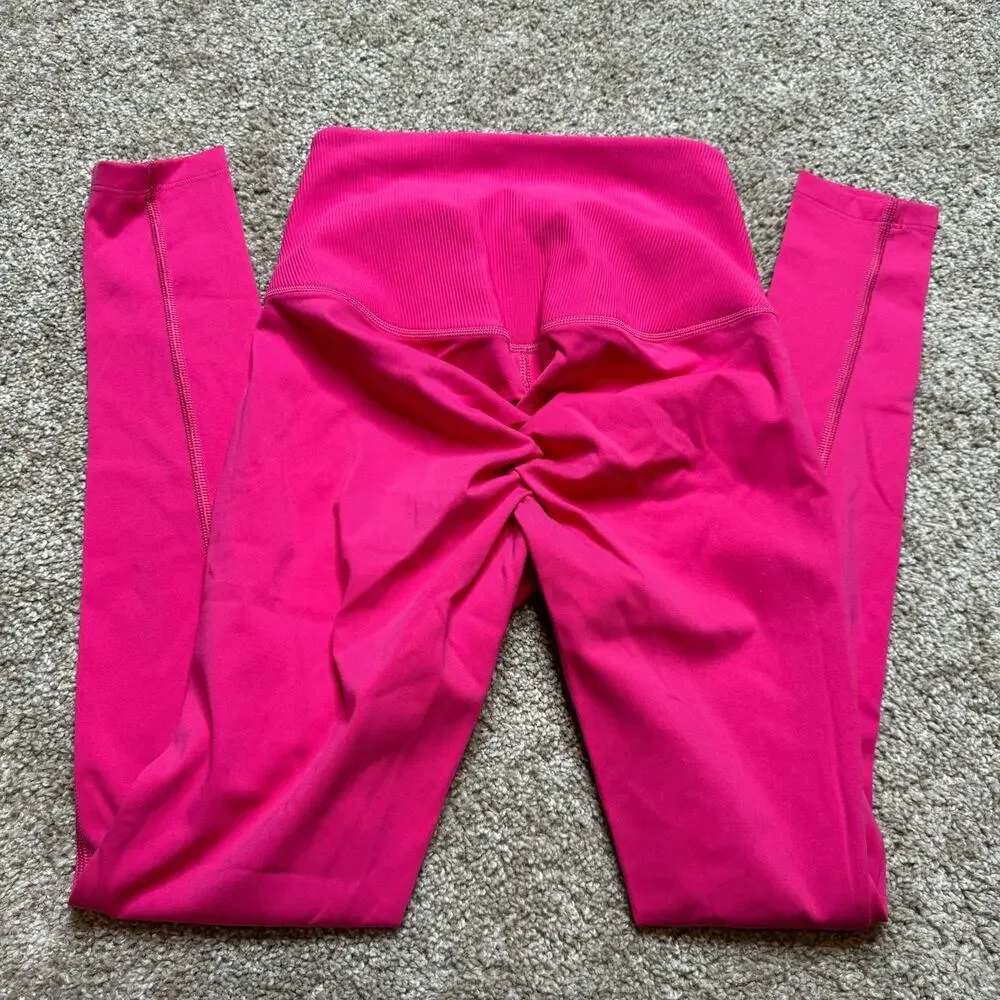 Free People Movement Hot Pink Ruched Leggings Size XS - Picture 4 of 4